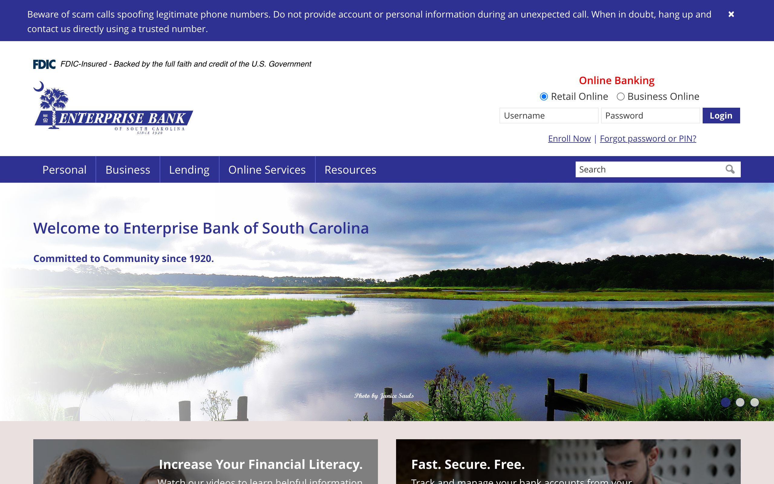 EBSC Bank live screenshot