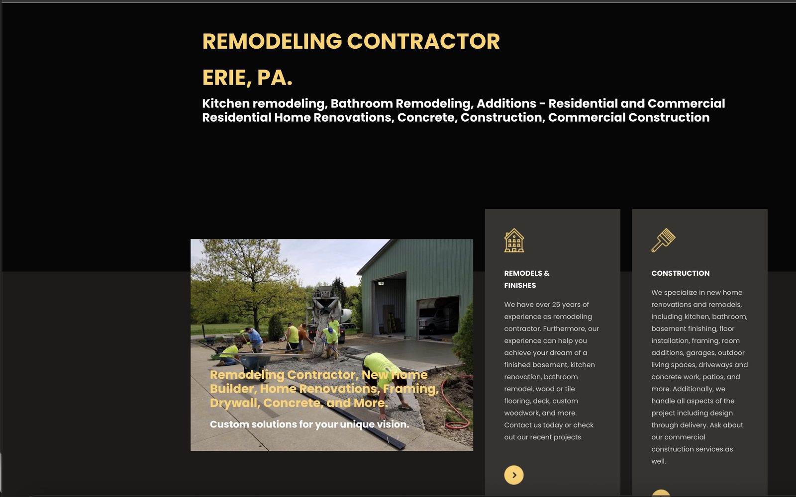 Gene Laughner Construction live screenshot